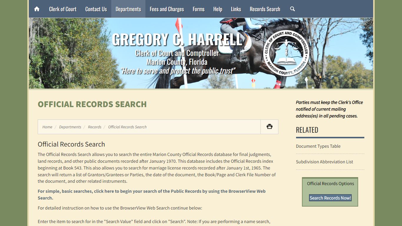 Official Records Search - Marion County Clerk